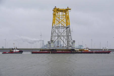 Towage transport jacket Deutsche Bucht  to Eemshaven