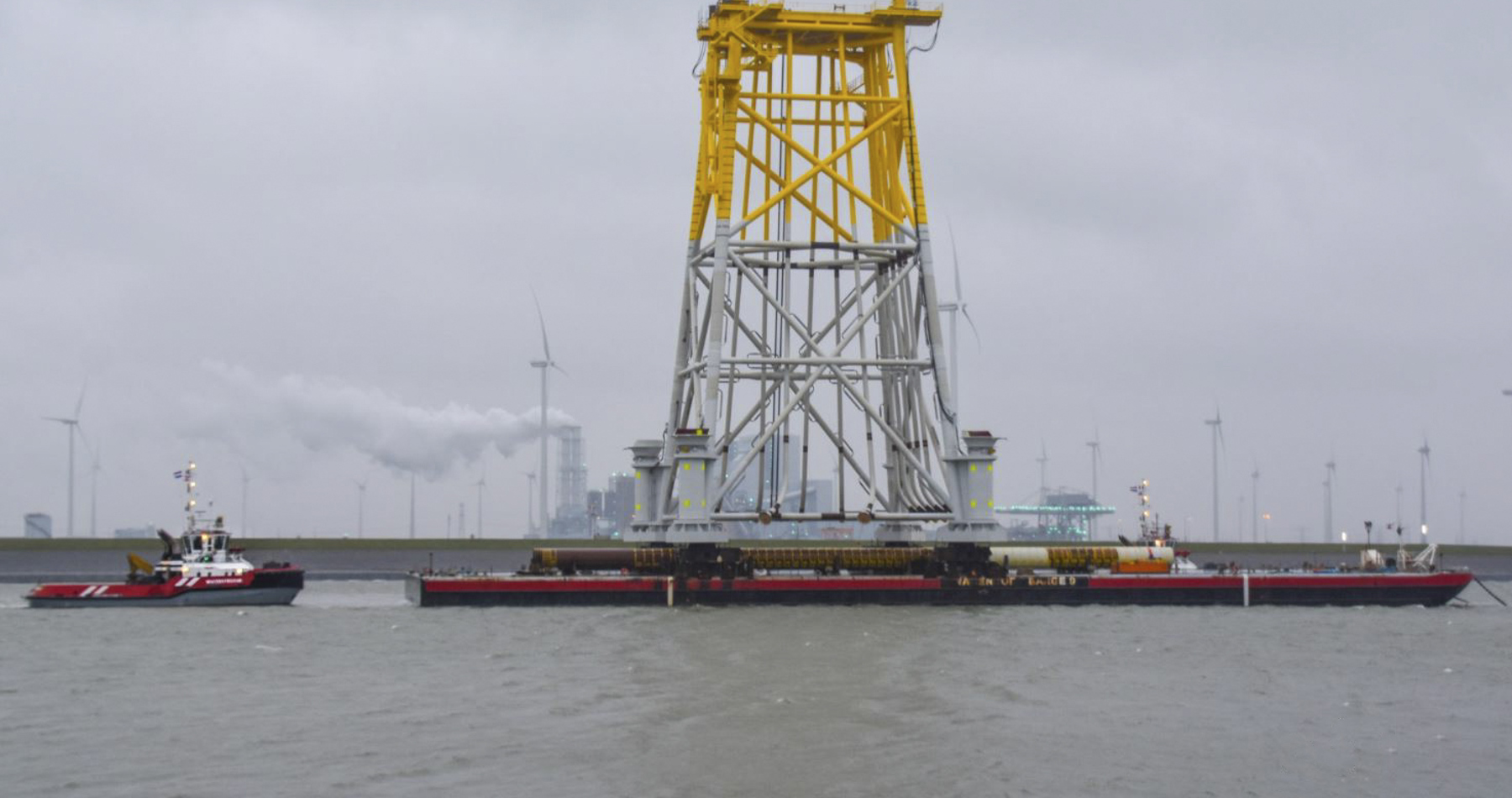 Towage transport jacket Deutsche Bucht  to Eemshaven